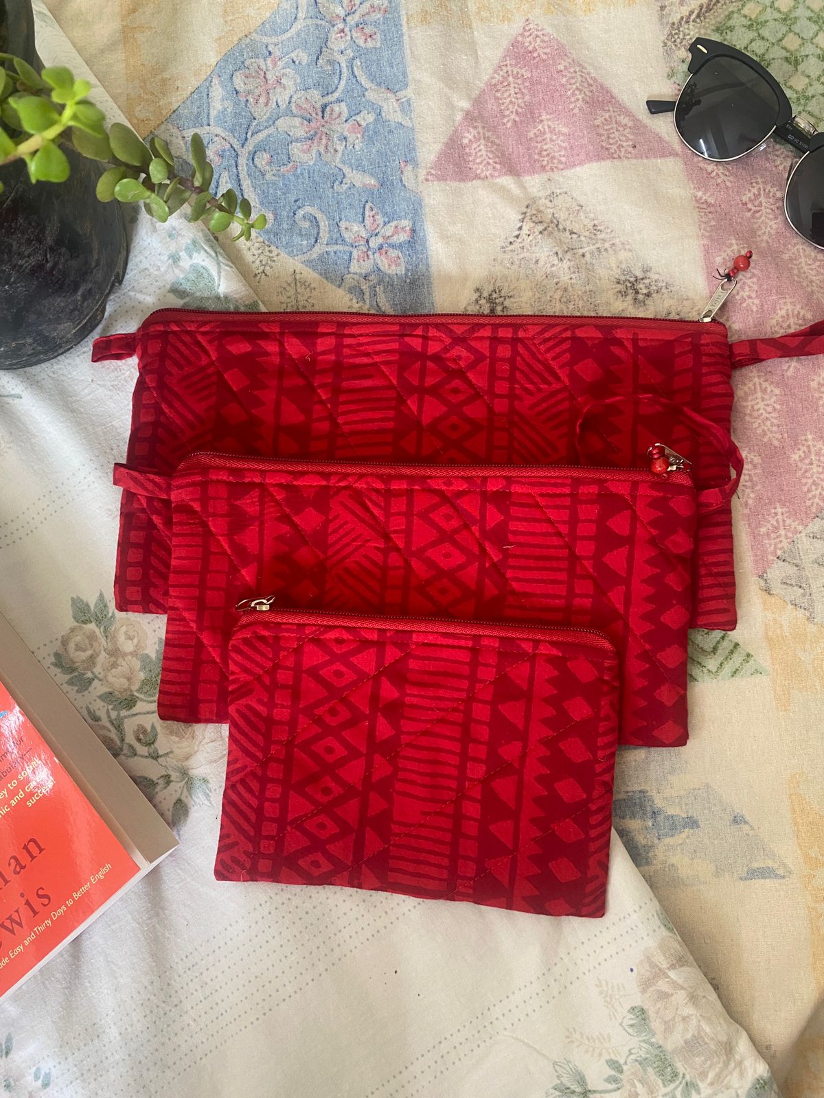 Quilted Utility Pouches Set of Three