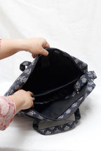 Black Handcrafted Handblock  Laptop Bag