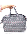 Grey Handcrafted Woven Ikkat Laptop Bag