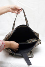 Brown Ajrakh Print Handcrafted Laptop Bag