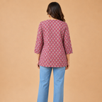 Dusty Rose Pink Handblock Print Top