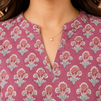 Dusty Rose Pink Handblock Print Top