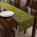 Green Ajrakh Print Table Runner