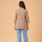 Multicoloured Beige Handblock Print Top