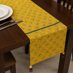 Mustard Ajrakh Print Table Runner