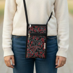 Black Ajrakh Quilted Sling Bag