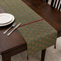 Green Ajrakh Print Table Runner