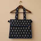 Dark Brown Handblock Print Tote Bag