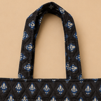 Dark Brown Handblock Print Tote Bag