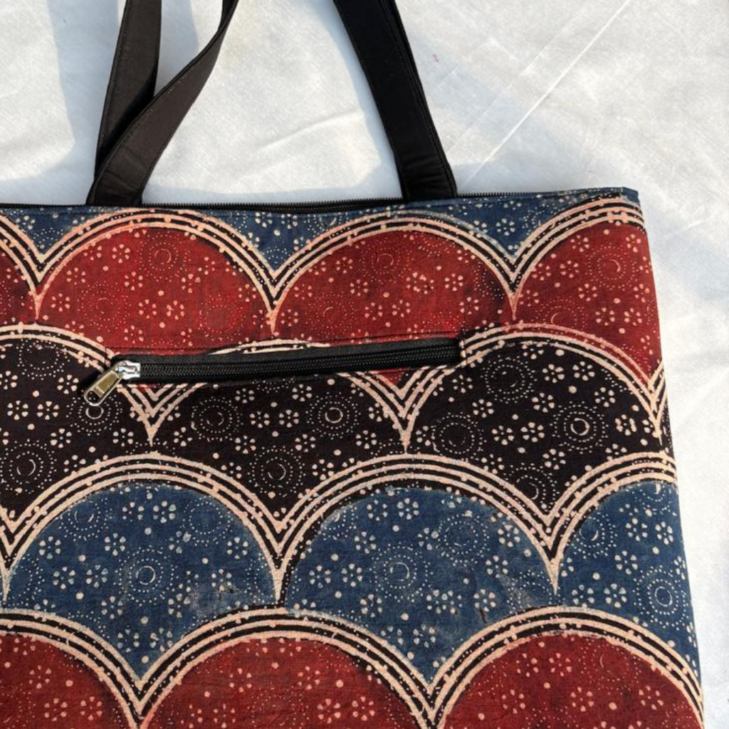 Maroon and Indigo Ajrakh Shoulder bag