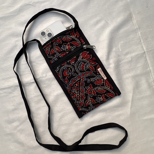 Black Ajrakh Quilted Sling Bag