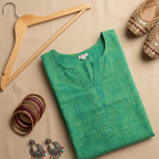 Green Handloom Cotton Kurta
