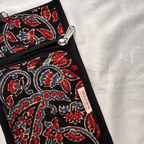 Black Ajrakh Quilted Sling Bag