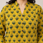 Mustard Ajrakh Print Cotton Kurta