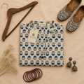 Off White Ajrakh Print Cotton Kurta