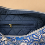 Floral Blue Handblock Print Tote Bag