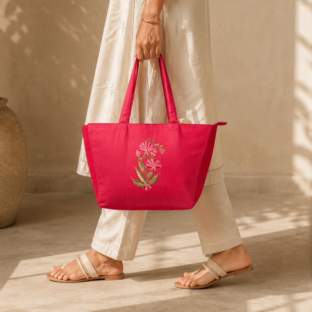 Maroon Embroidered Bag