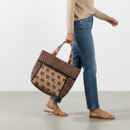 Brown Handblock Handcrafted Quilted Tote Bag