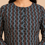 Black Ajrakh Print Cotton Kurta