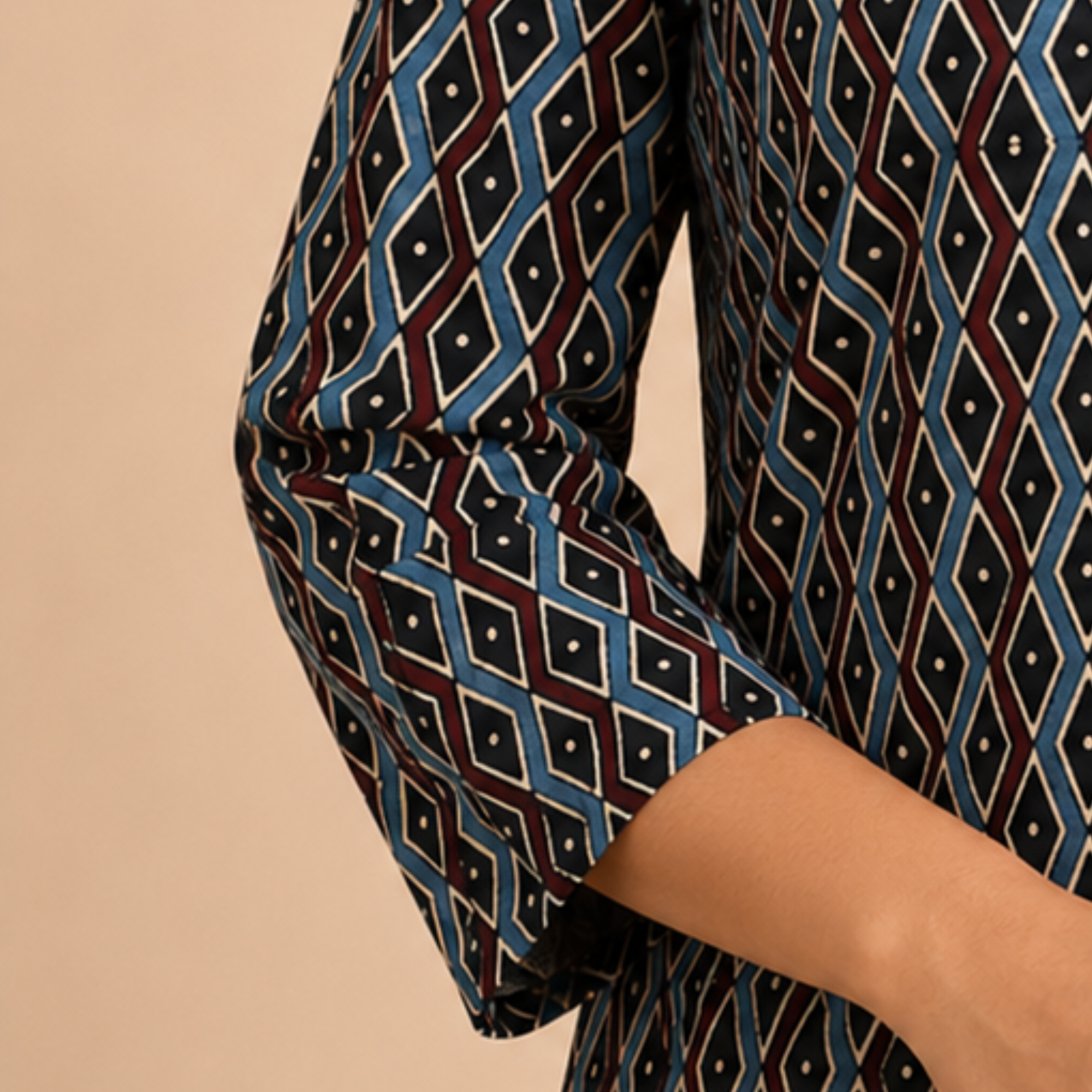Black Ajrakh Print Cotton Kurta
