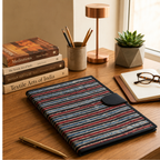 Handcrafted File Folder - Black Stripes
