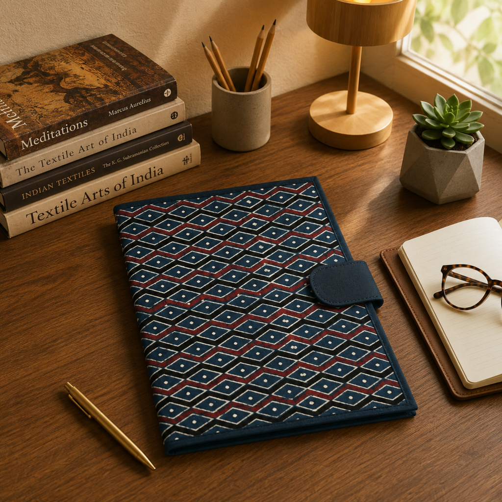 Handcrafted File Folder - Navy Blue