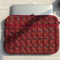 Maroon Ajrakh Quilted Laptop Sleeve