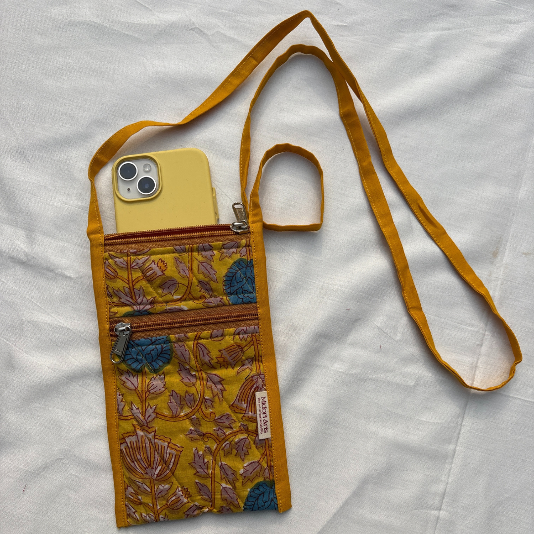 Yellow Quilted Sling Bag