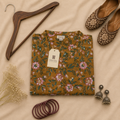 Mustard Handblock Print Cotton Kurta