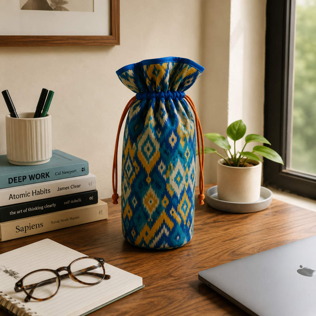 Handcrafted Block Print Quilted Bottle Cover