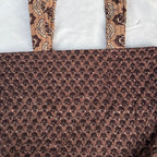 Brown Handblock Handcrafted Quilted Tote Bag