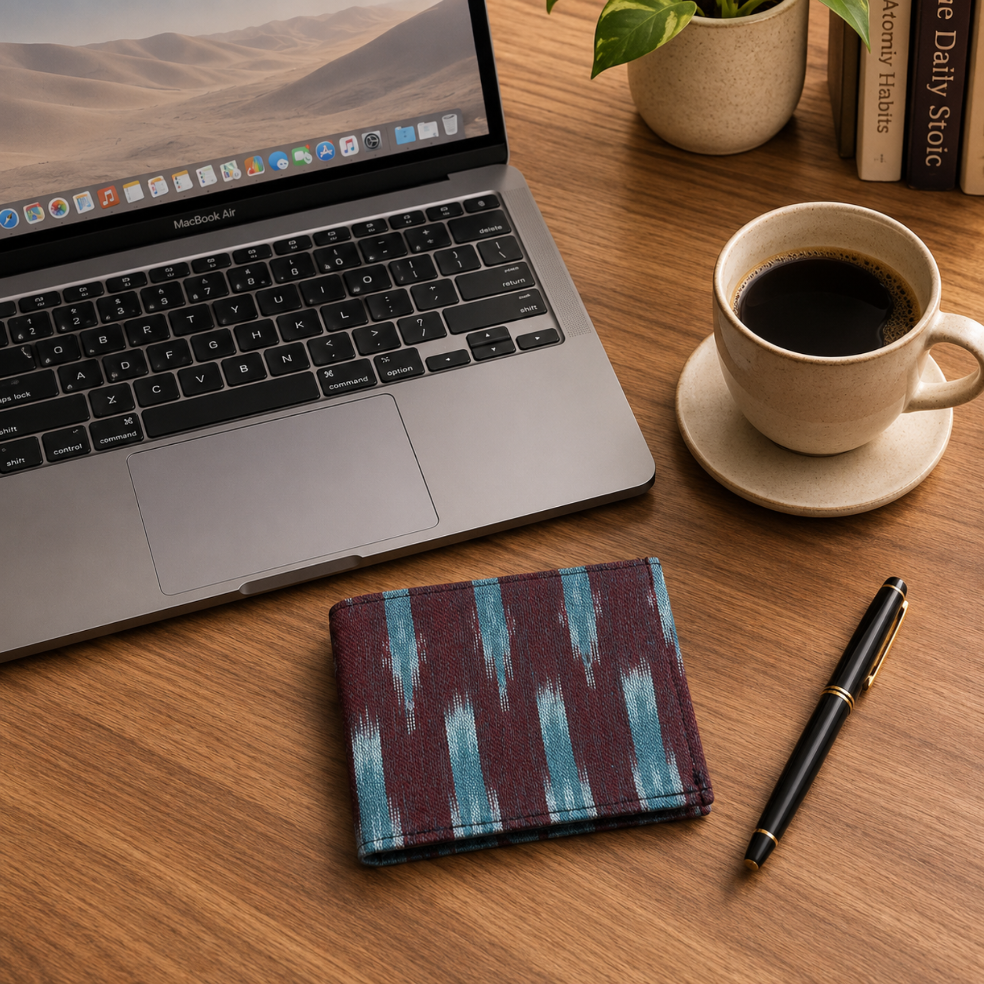 Brown & Blue bifold Wallet
