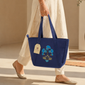 Navy Blue Embroidered Bag