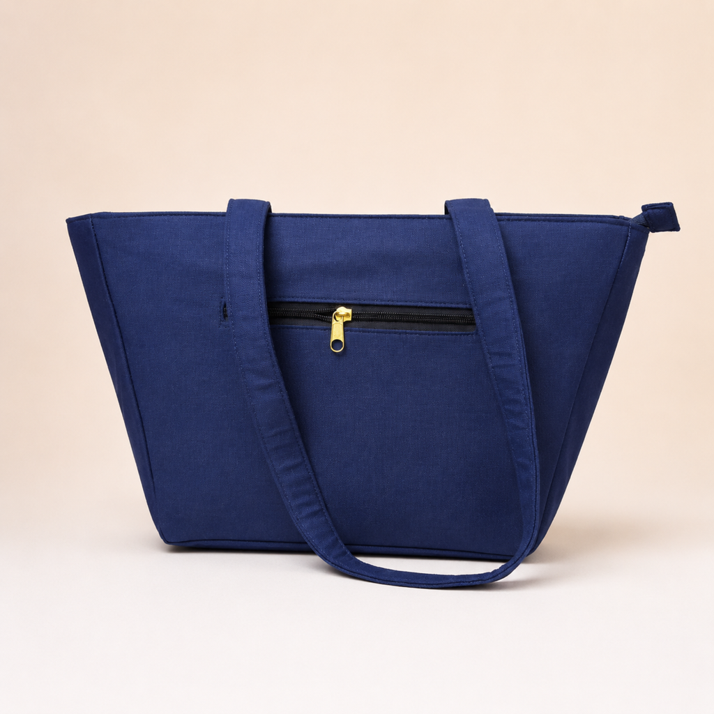 Navy Blue Embroidered Bag