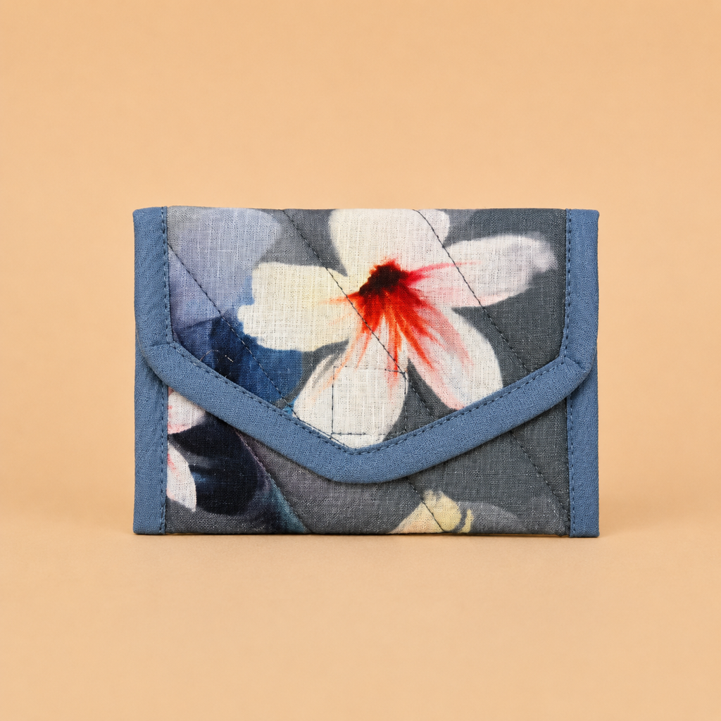 Coin Pouch - Floral Grey