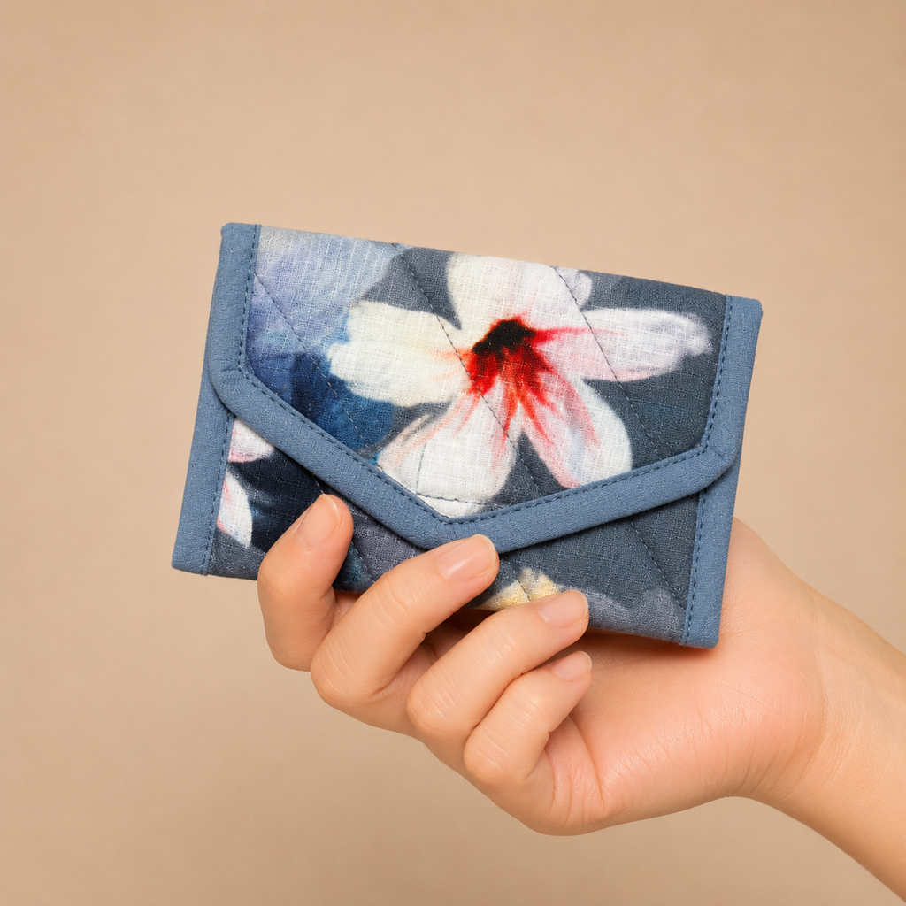 Coin Pouch - Floral Grey