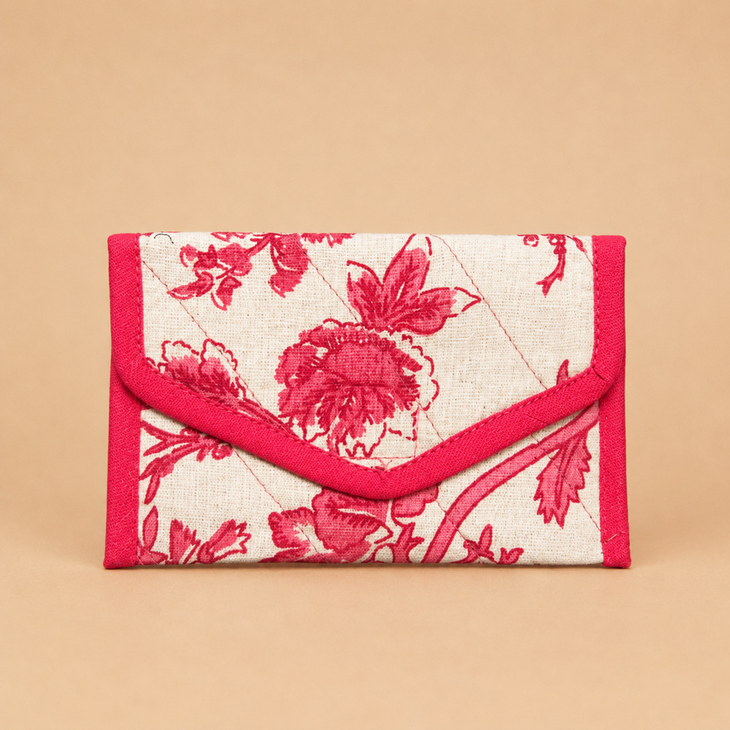 Coin Pouch - Red Floral