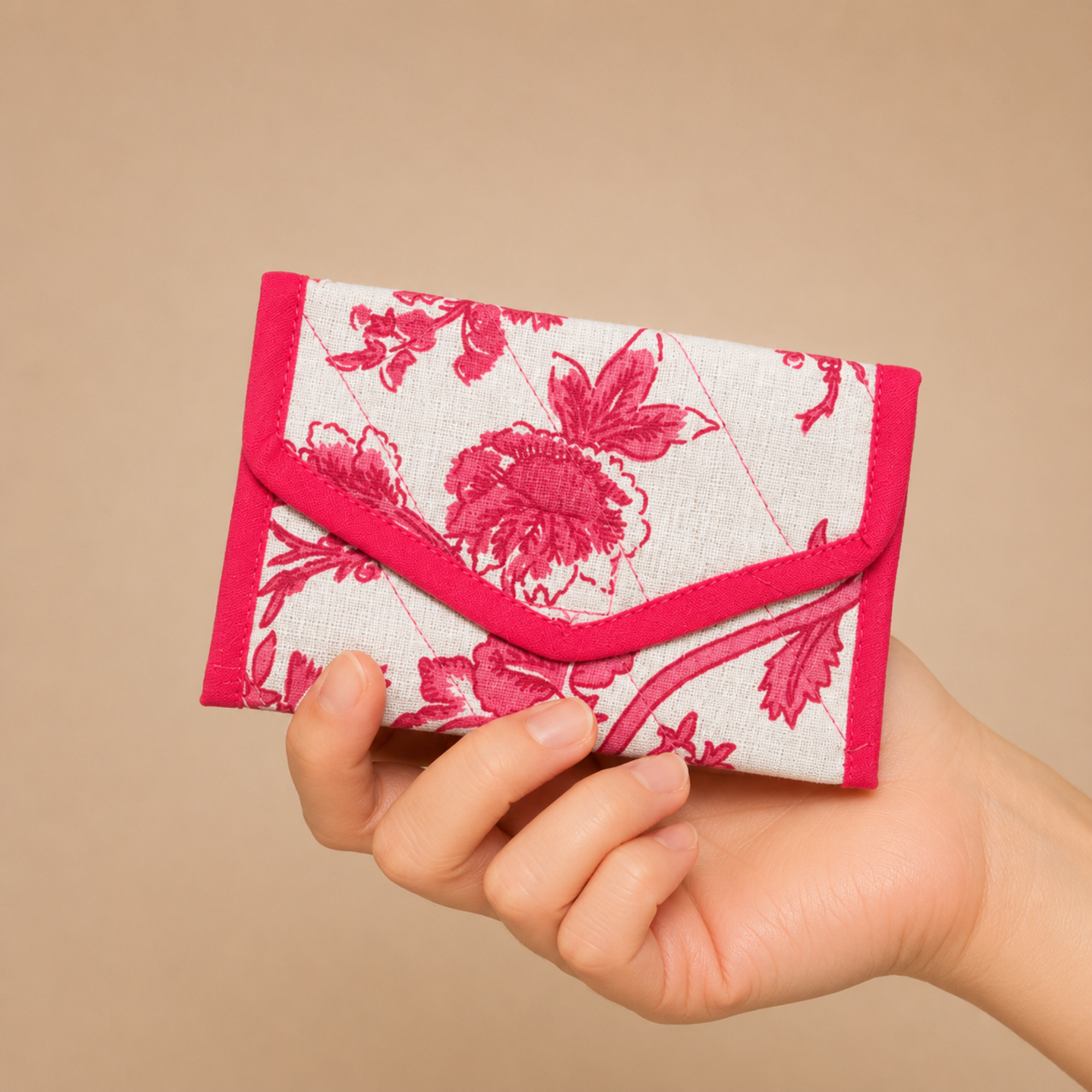 Coin Pouch - Red Floral