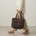 Black Ajrakh Handcrafted Quilted Tote Bag