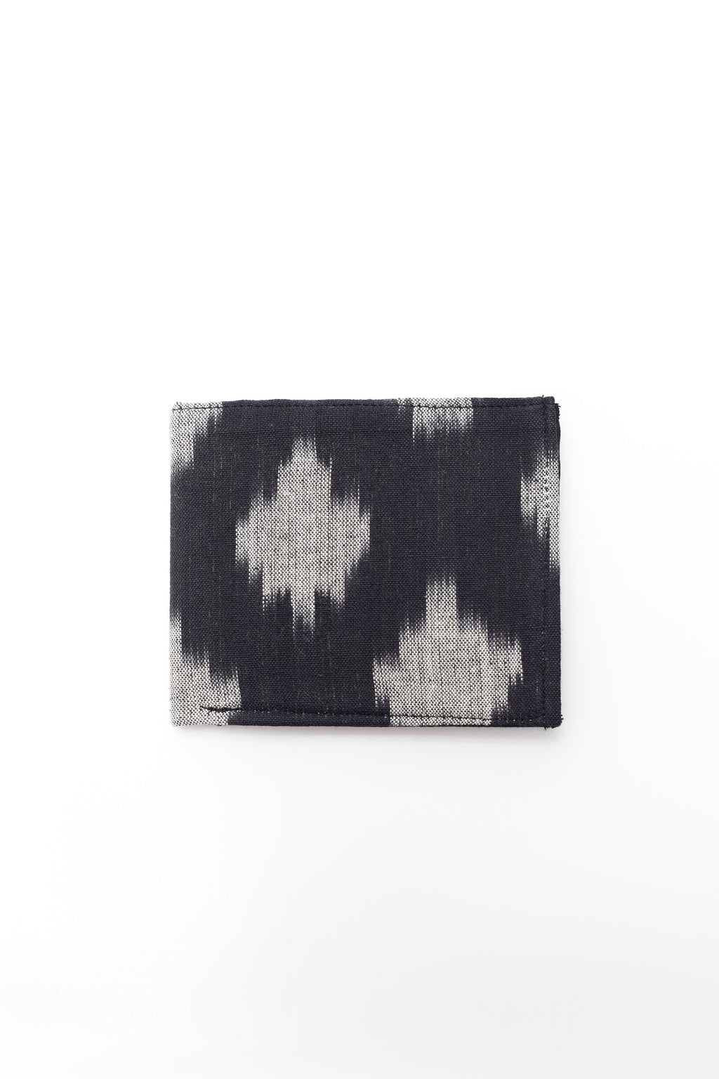 Black Handcrafted Woven Ikkat Print Men Wallet