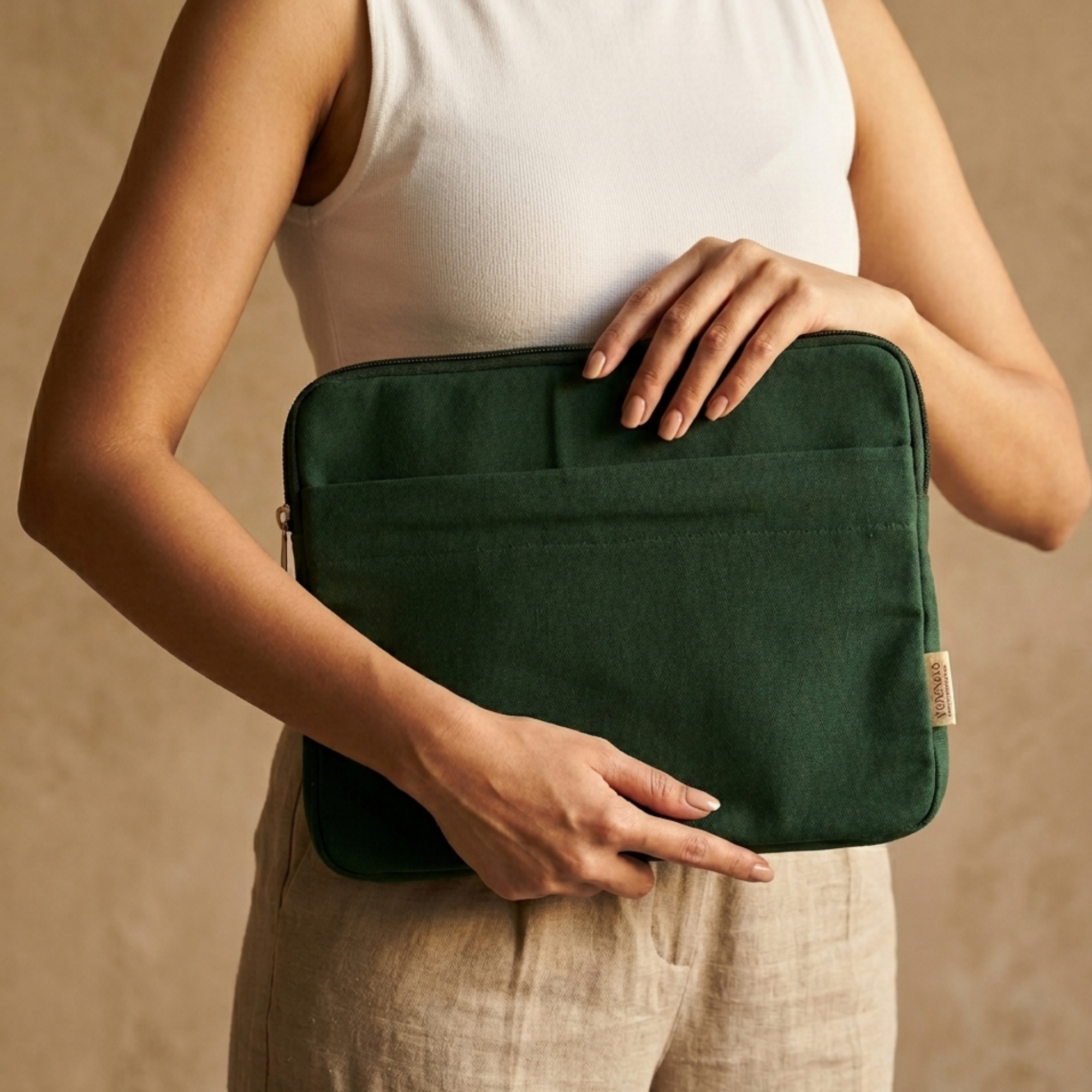 Olive Canvas iPad Sleeve