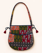 Multicoloured Ajrakh Drawstring Quilted Potli Bag