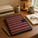 Handcrafted File Folder - Red Stripes