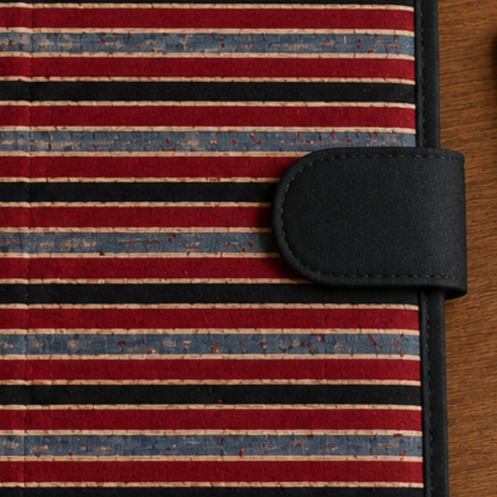 Handcrafted File Folder - Red Stripes