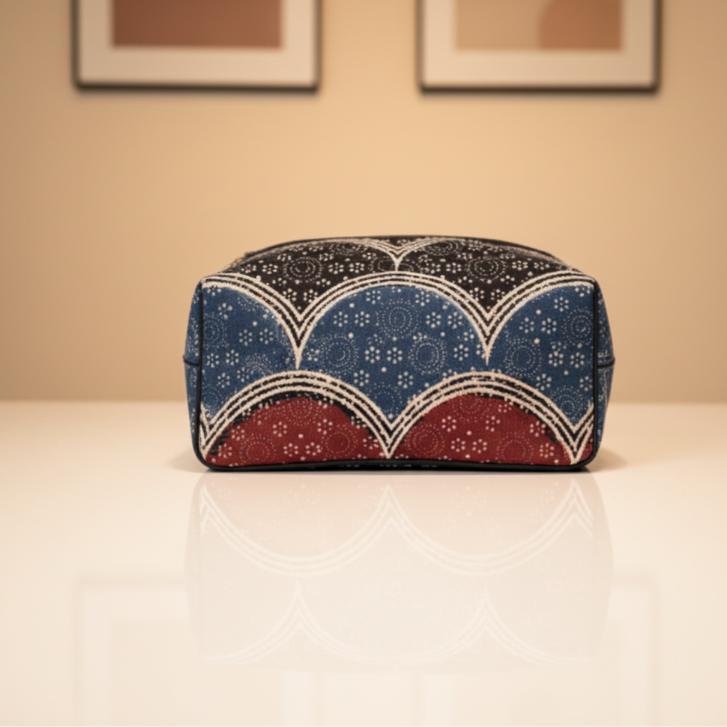 Classic Indigo & Maroon Small Handbag