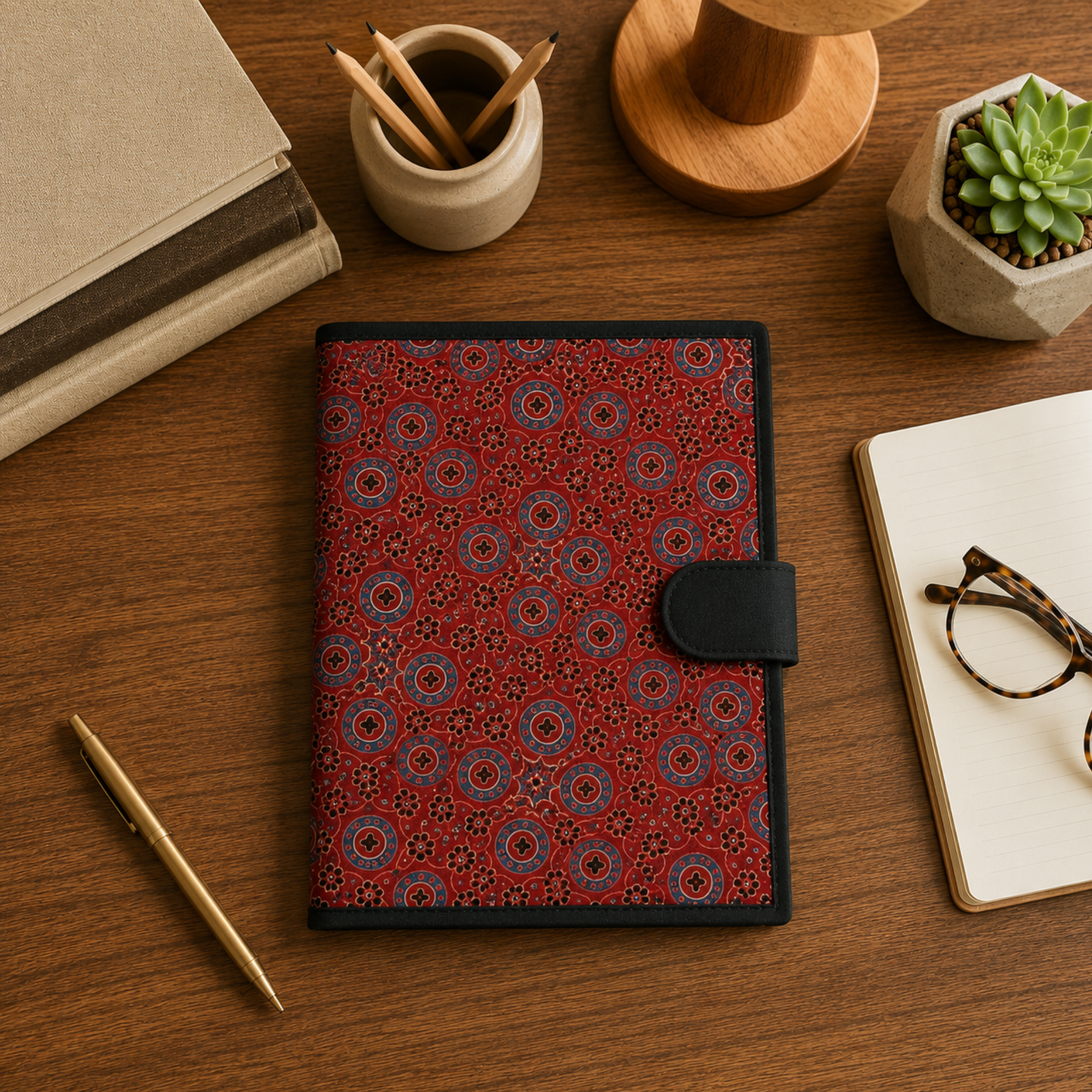 Handcrafted File Folder - Red Ajrakh