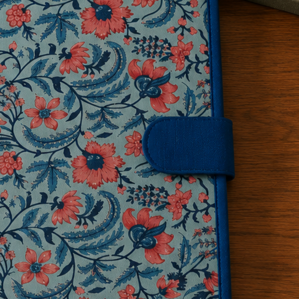 Handcrafted File Folder - Blue Handblock Print