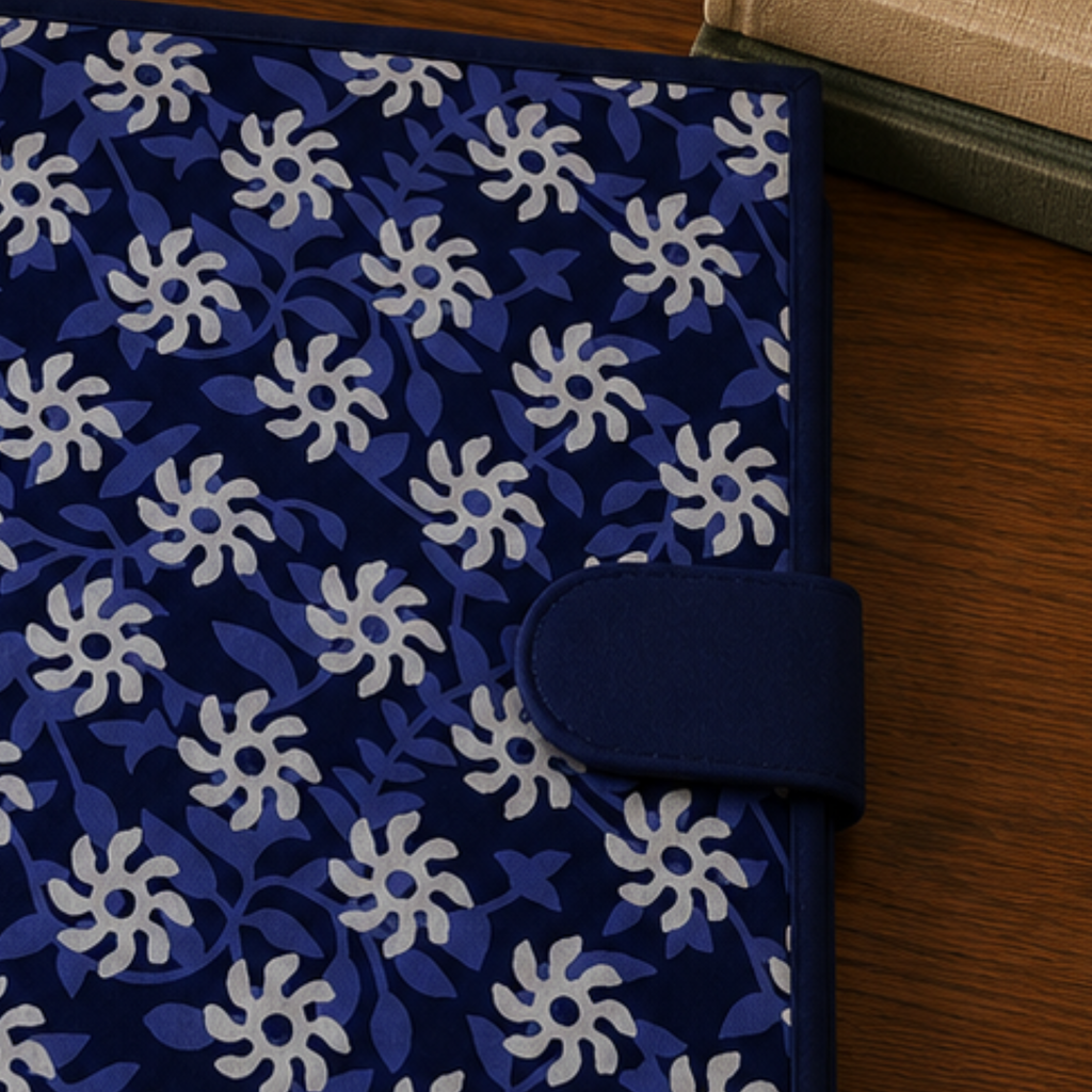 Handcrafted File Folder - Blue Handblock Print