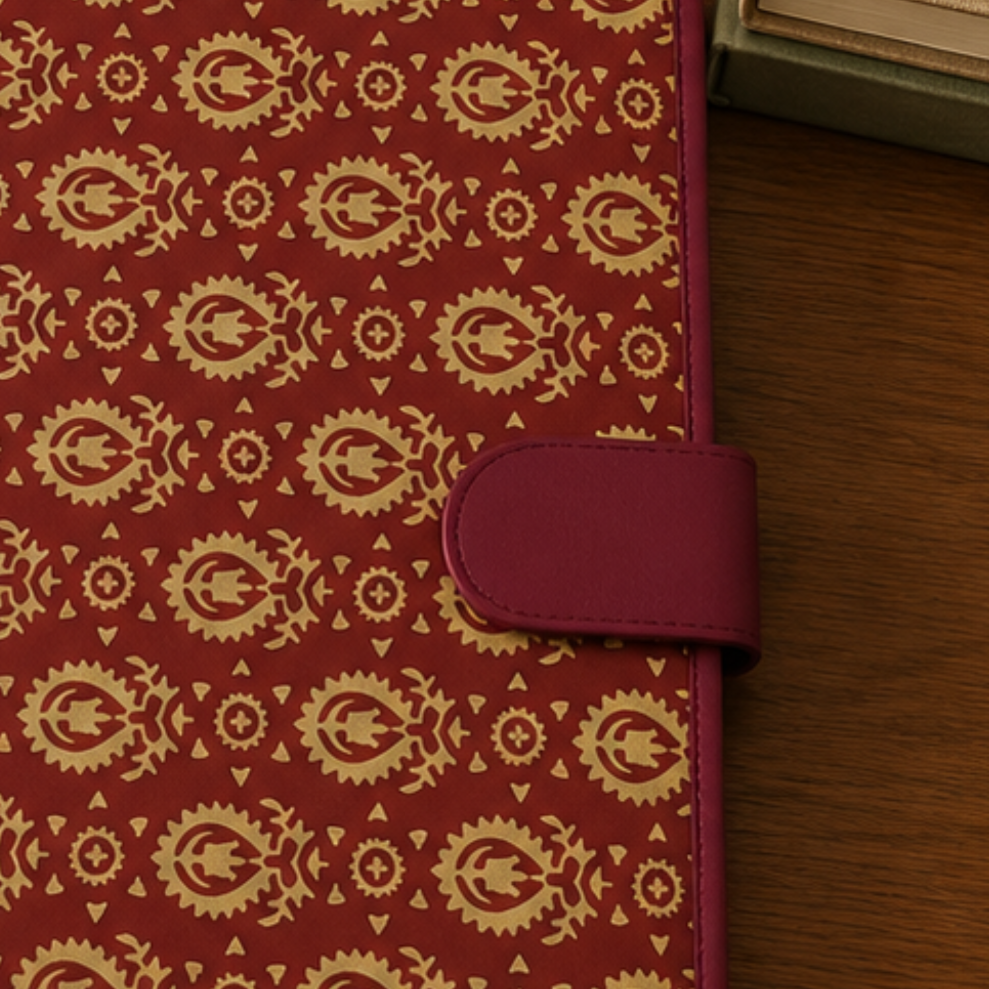 Handcrafted File Folder - Maroon Handblock Print