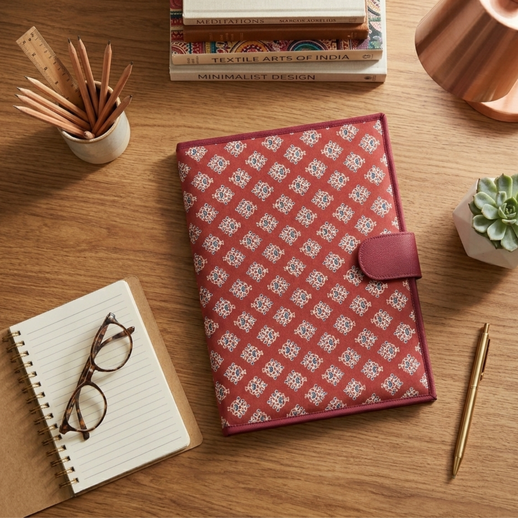 Red Block Print File Folder
